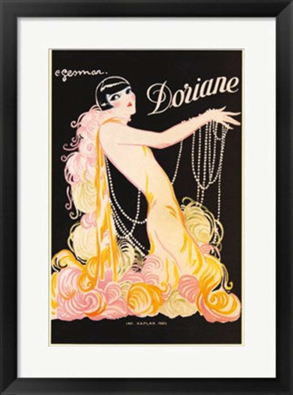 Framed Art Doriane by Charles Gesmar - Vintage French Cabaret Poster for Home Decor